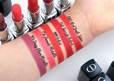 rouge dior refillable lipstick swatches|christian dior rouge lipstick.